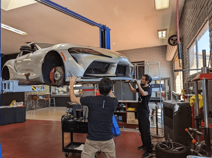 Coffee cup on a workbench